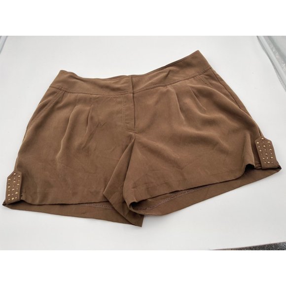 Cache Studded Goldtone Hardware Pocketed Fitted Waist Closure Dress Shorts NWT - Picture 7 of 13